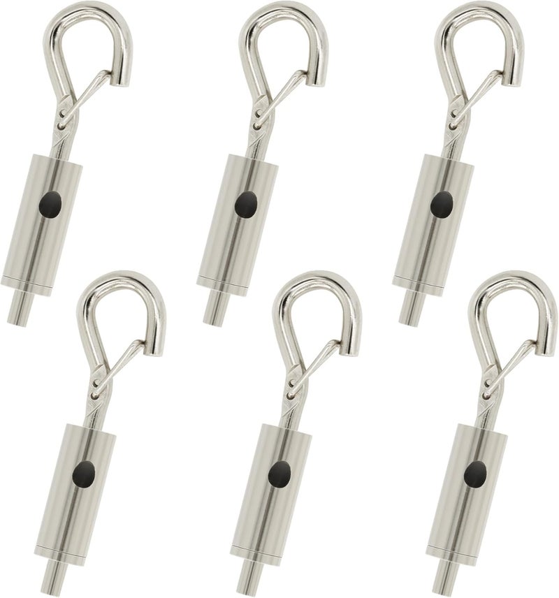 YQL Portable Hook & Eye Turnbuckle Tension for 1/16-3/32 Galvanized /304/316 Stainless Steel Cable Guide Wire Rope light hanging Suspension Accessories Pack-6 - Image 1